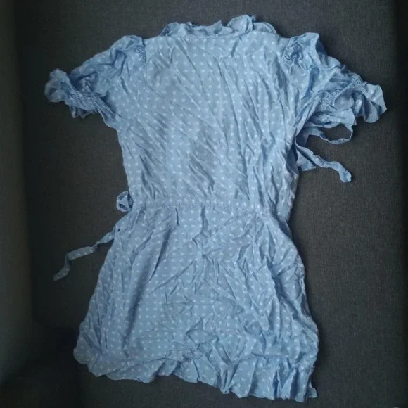 For Love and Lemons Blue White Sweetheart Wrap Mini Dress SOLD OUT - Picture 5 of 5